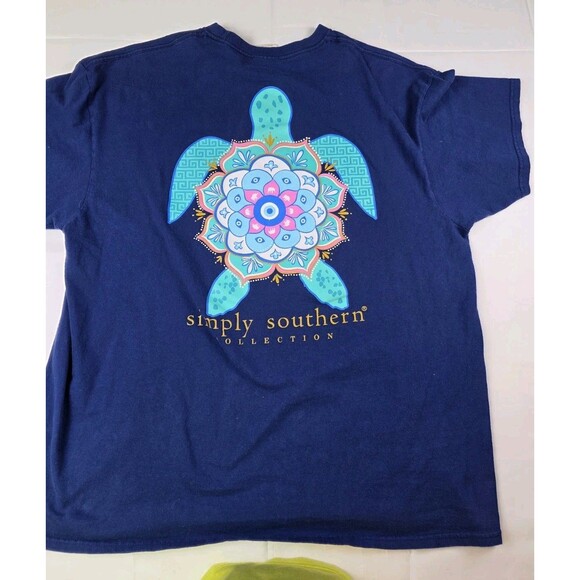 Simply Southern Women's XL Blue Short Sleeve Crew Neck T-Shirt - Picture 8 of 10